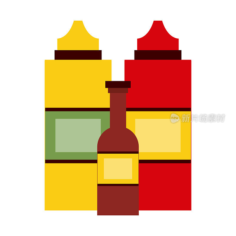 Sauces bottles isolated